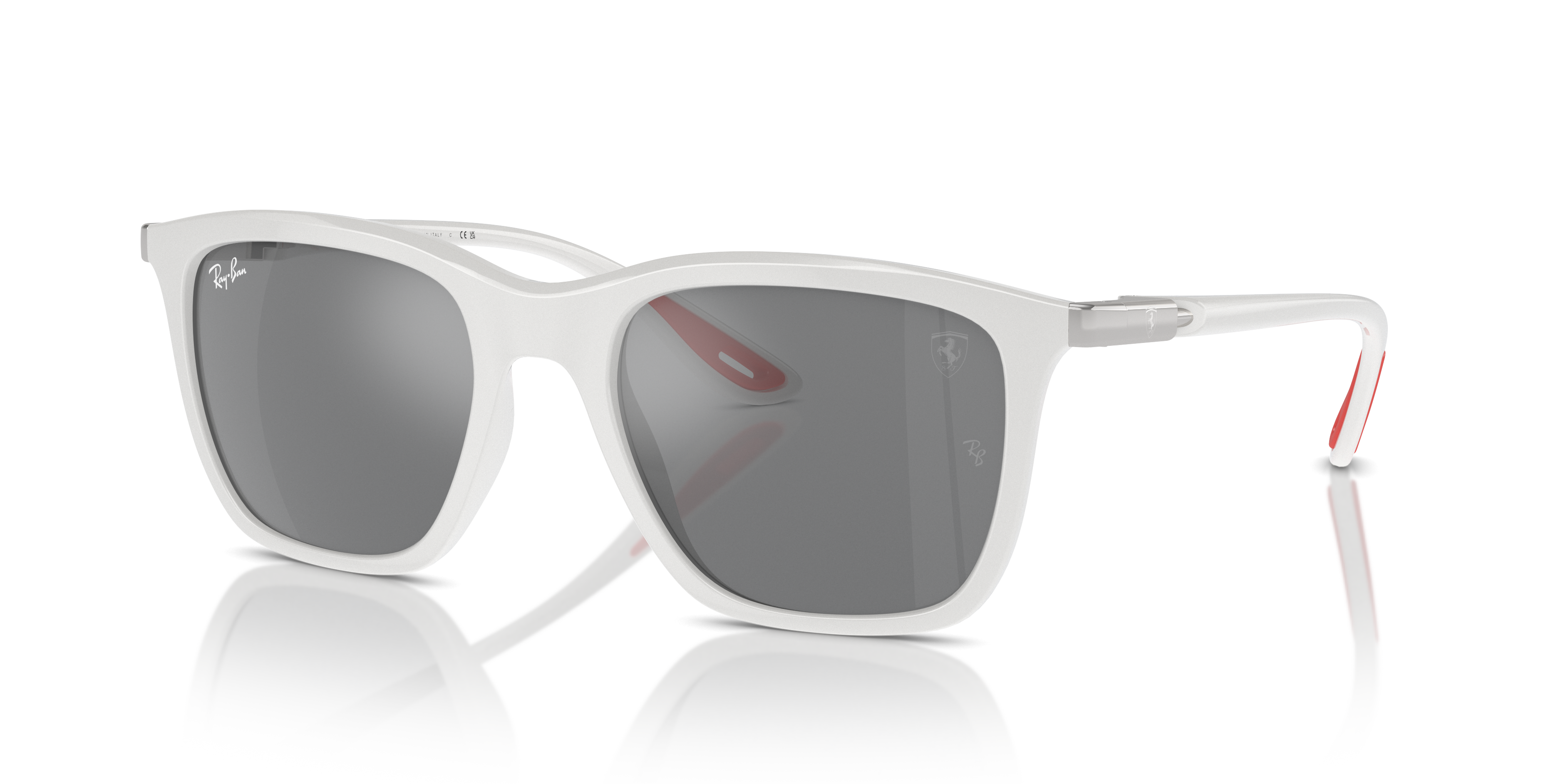 RB4433M SCUDERIA FERRARI COLLECTION Polished White Frame Grey Lenses 54-20