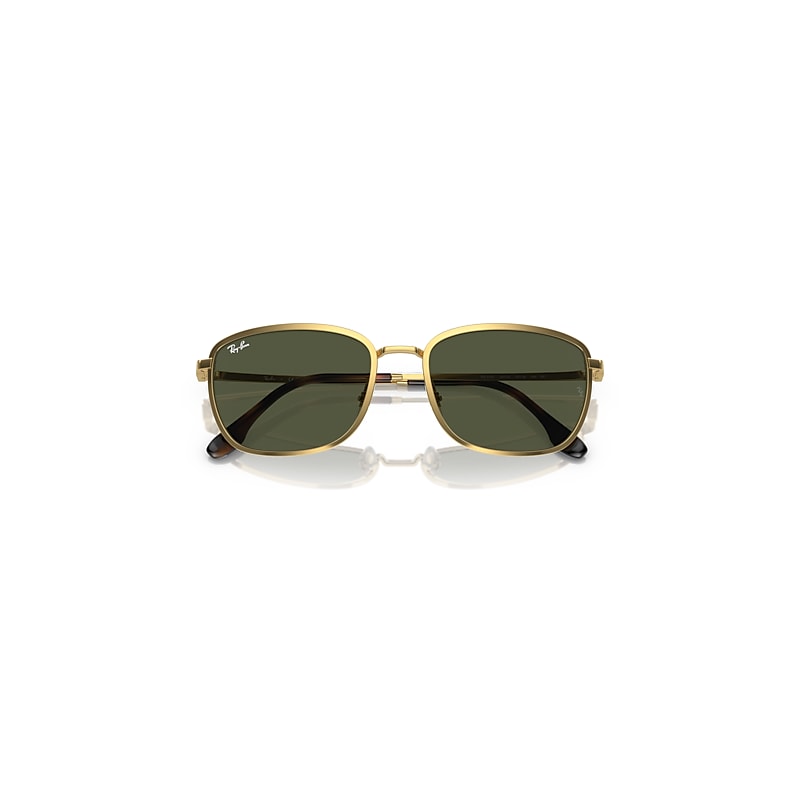 Ray-Ban Rb3705 Sunglasses Arista Gold Frame Green Lenses 57-19
