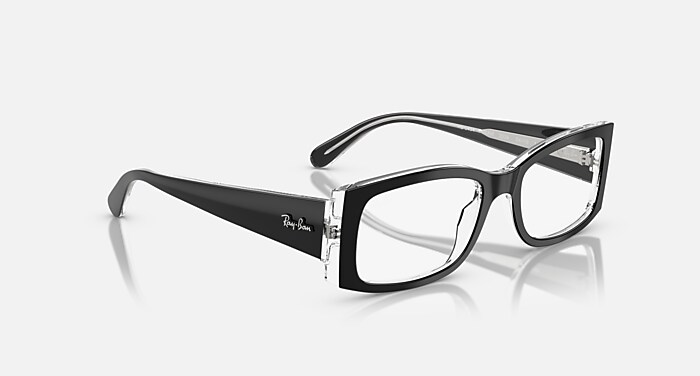 MIRIAM OPTICS Eyeglasses with Black On Transparent Frame - RB5434