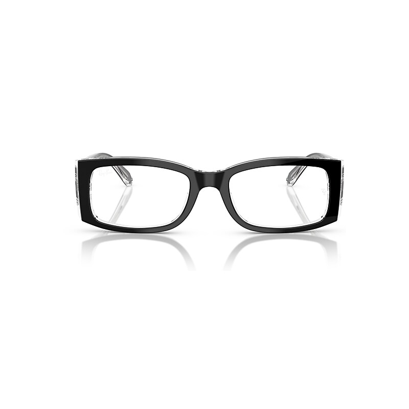 Ray Ban Miriam Optics Eyeglasses Black On Transparent Frame Clear Lenses Polarized 52-19 In Black On Transparent
