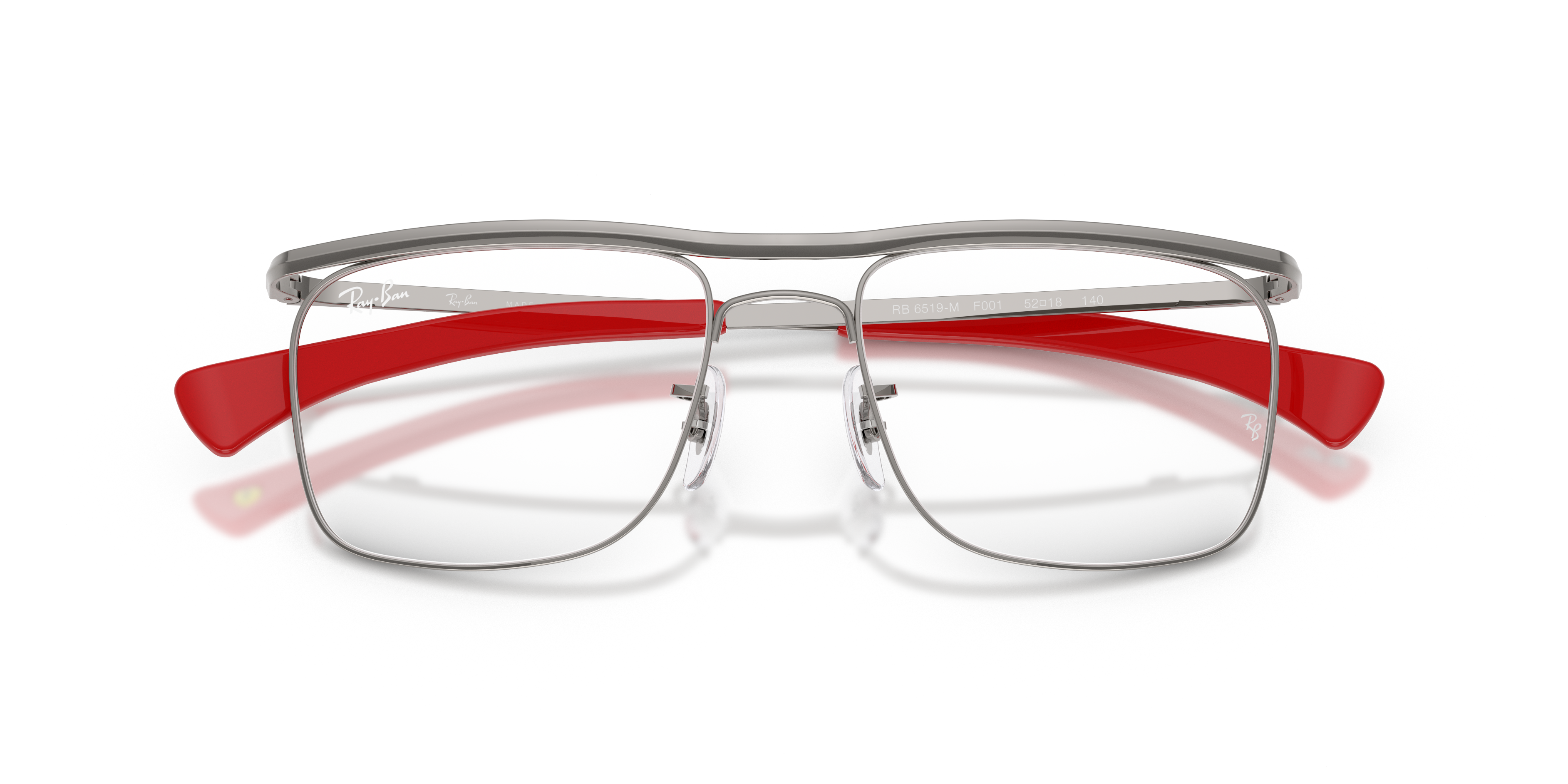 Ray-Ban Rb6519m Optics Scuderia Ferrari Collection Eyeglasses Gunmetal Frame Clear Lenses Polarized 52-18 290$