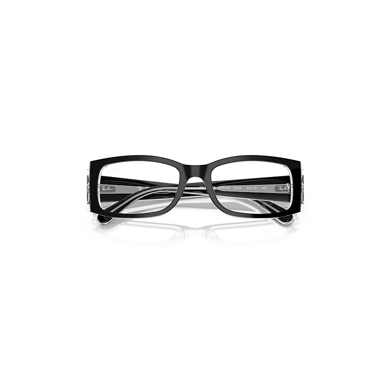 Ray-Ban Miriam Optics Eyeglasses Black On Transparent Frame Clear Lenses Polarized 54-19