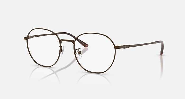 Ray-Ban Eyeglasses Unisex Rb8778d Titanium Optics Prescription - Brown Frame Clear Lenses 52-19 Polarized
