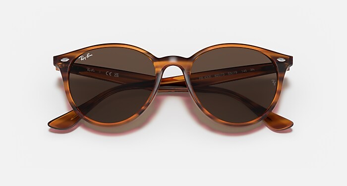 Ray-Ban Sunglasses Unisex Rb4305 - Striped Red Havana Frame Brown Lenses 53-19