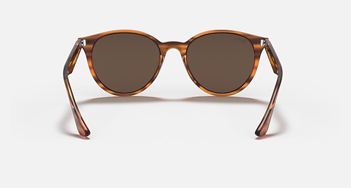 Ray-Ban Sunglasses Unisex Rb4305 - Striped Red Havana Frame Brown Lenses 53-19