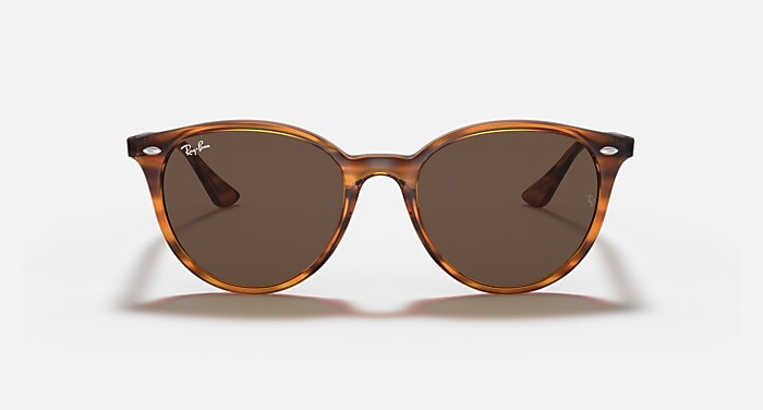 Ray-Ban Sunglasses Unisex Rb4305 - Striped Red Havana Frame Brown Lenses 53-19