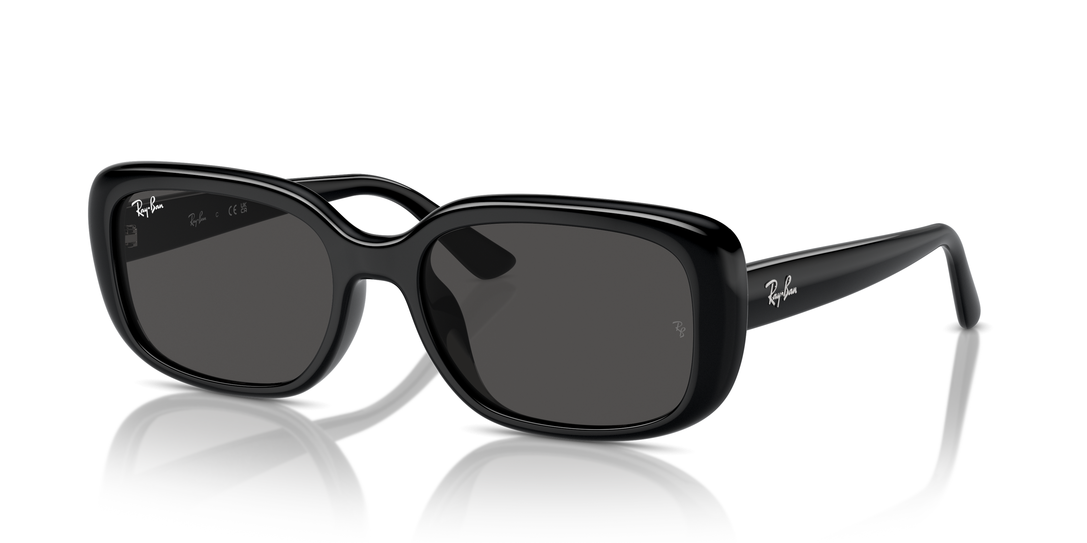 RB4421D BIO-BASED Polished Black Frame Dark Grey Lenses 56-18