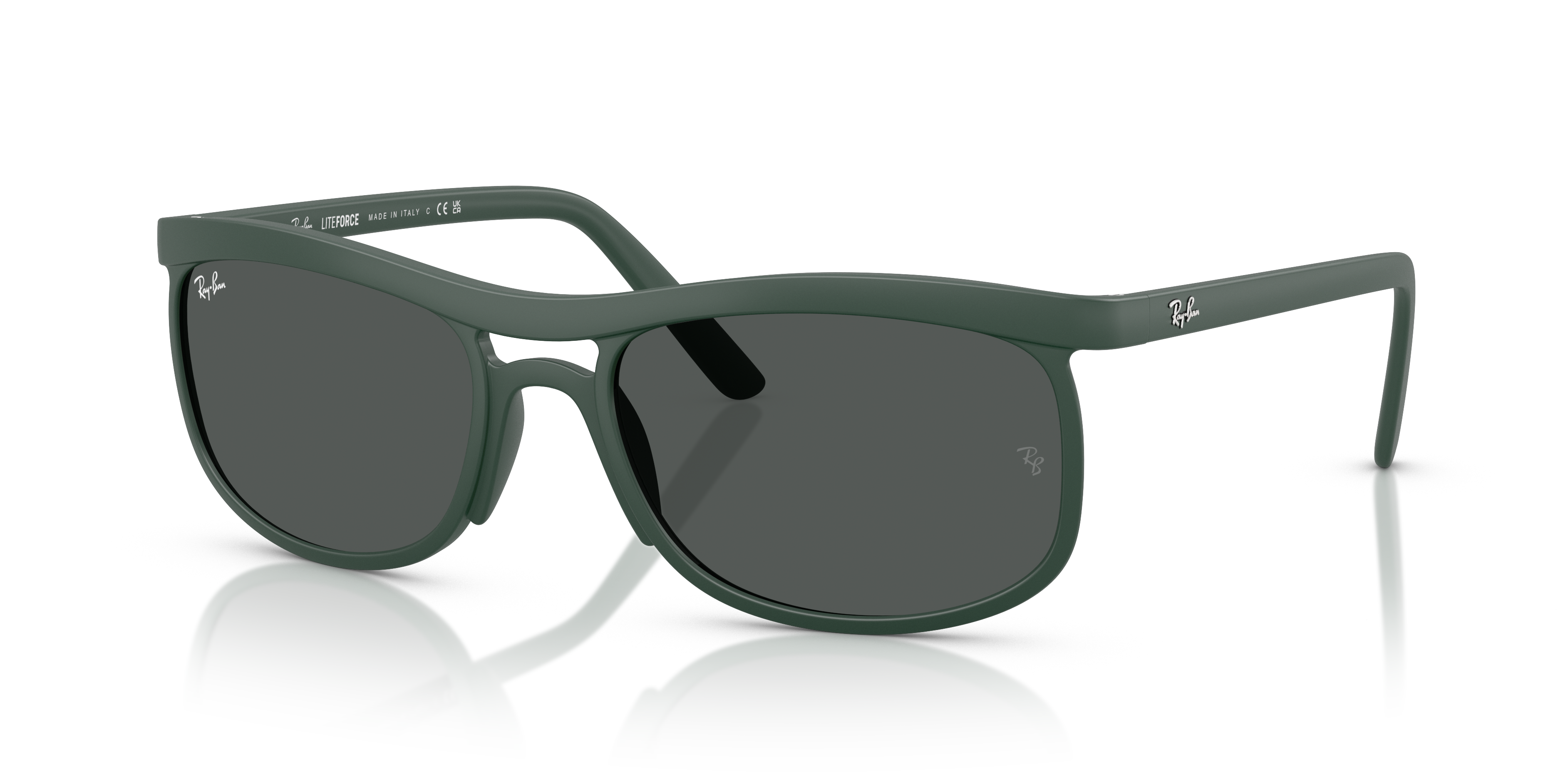 RB4452 LITEFORCE Matte Sand Green Frame Dark Grey Lenses 56-20
