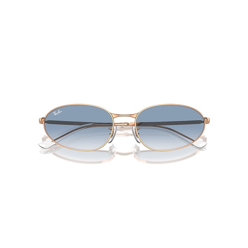 Ray-Ban Rb3734 Sunglasses Rose Gold Frame Blue Lenses 59-18