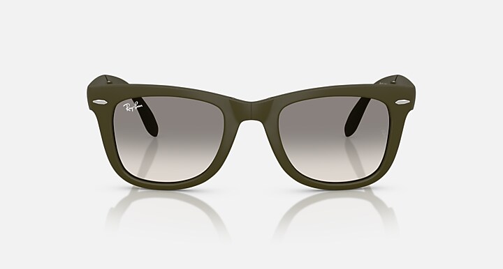 Ray-Ban Wayfarer Folding Classic Online Only Limited Sunglasses Matte Military Green Frame Grey Lenses 50-22