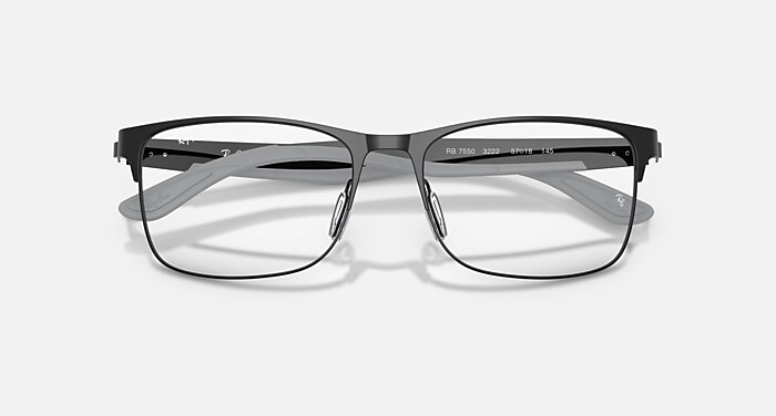 Ray-Ban Eyeglasses Unisex Rb7550 Optics Prescription - Arista Gold Frame Clear Lenses 55-18 Polarized