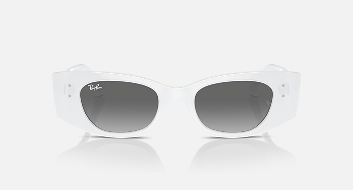 Ray-Ban Sunglasses Unisex Kat Bio-based - White Frame Grey Lenses 49-20