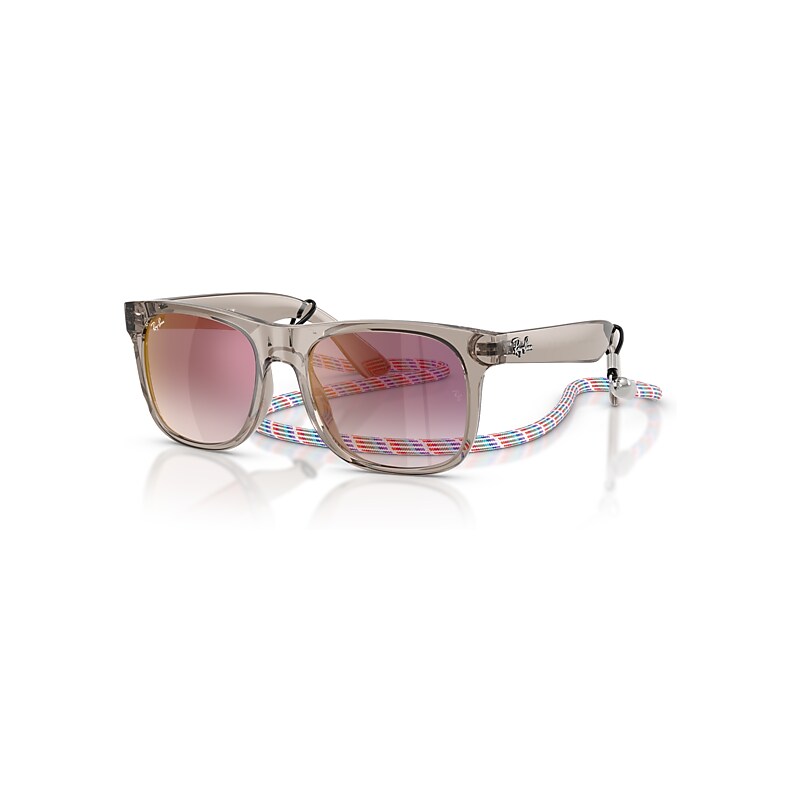 Ray-Ban Sunglasses Children Justin Kids Summer Capsule - Transparent Grey Frame Grey Lenses 48-16