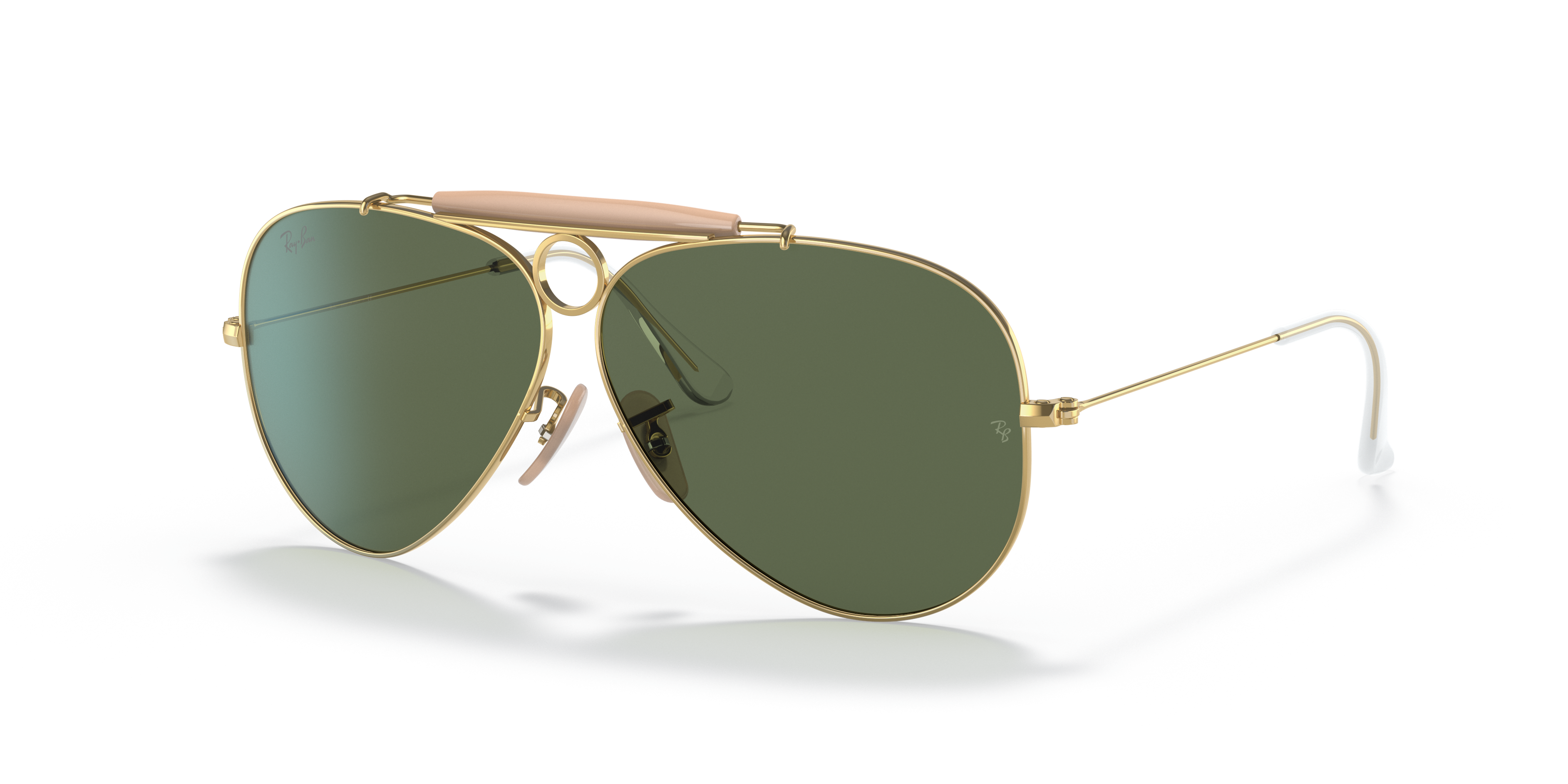SHOOTER | AVIATION COLLECTION Polished Arista Gold Frame G-15 Green Lenses 58-09