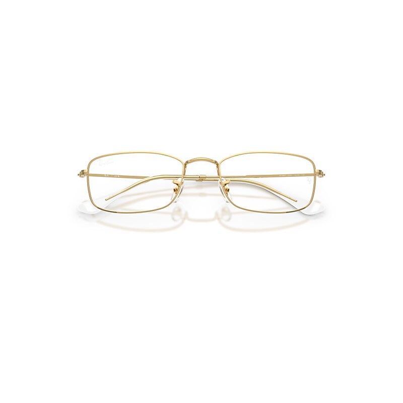 Ray Ban Rb6647 Optics Eyeglasses Arista Gold Frame Clear Lenses Polarized 53-20 In Gold