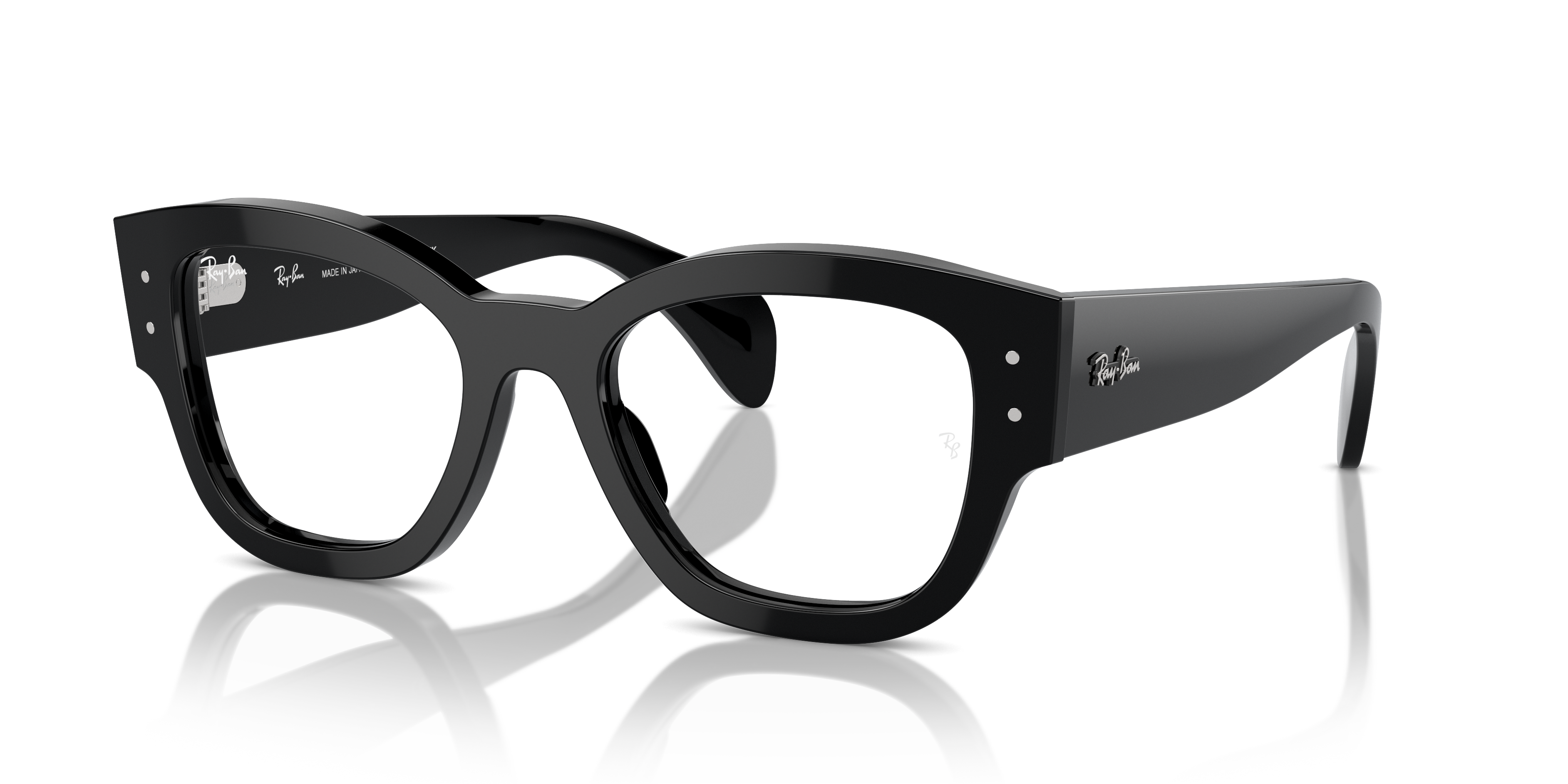 JORGE OPTICS Polished Black Frame Clear Lenses 52-20