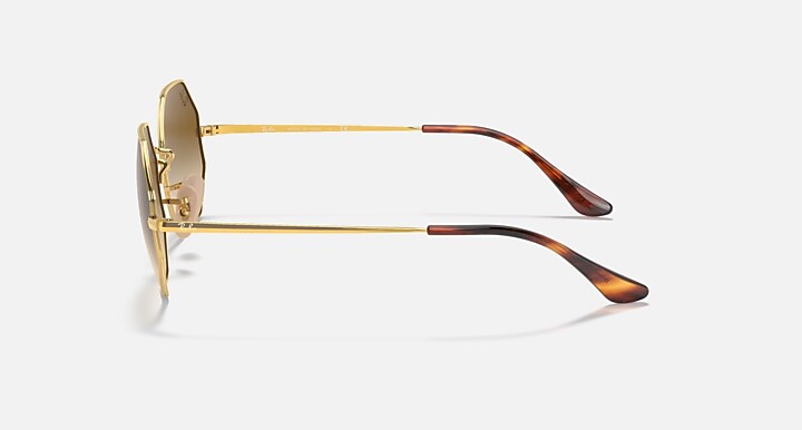 Ray-Ban Sunglasses Octagon 1972 Gold Frame Brown Lenses