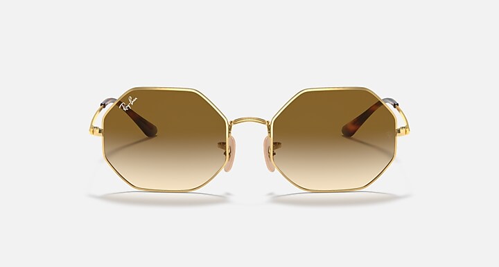 Ray-Ban Sunglasses Octagon 1972 Gold Frame Brown Lenses
