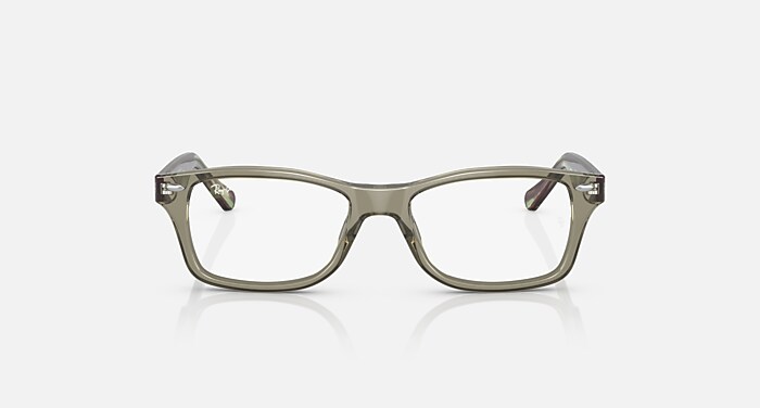 Ray-Ban Eyeglasses Children Rb1531 Optics Kids Prescription - Striped Green Havana Frame Clear Lenses 46-16 Polarized