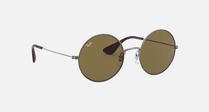 Ray-BanのラウンドメタルサングラスJA-JOモデル JA-JO Sunglasses in Gunmetal and B-15 Brown - RB3592 | Ray-Ban®