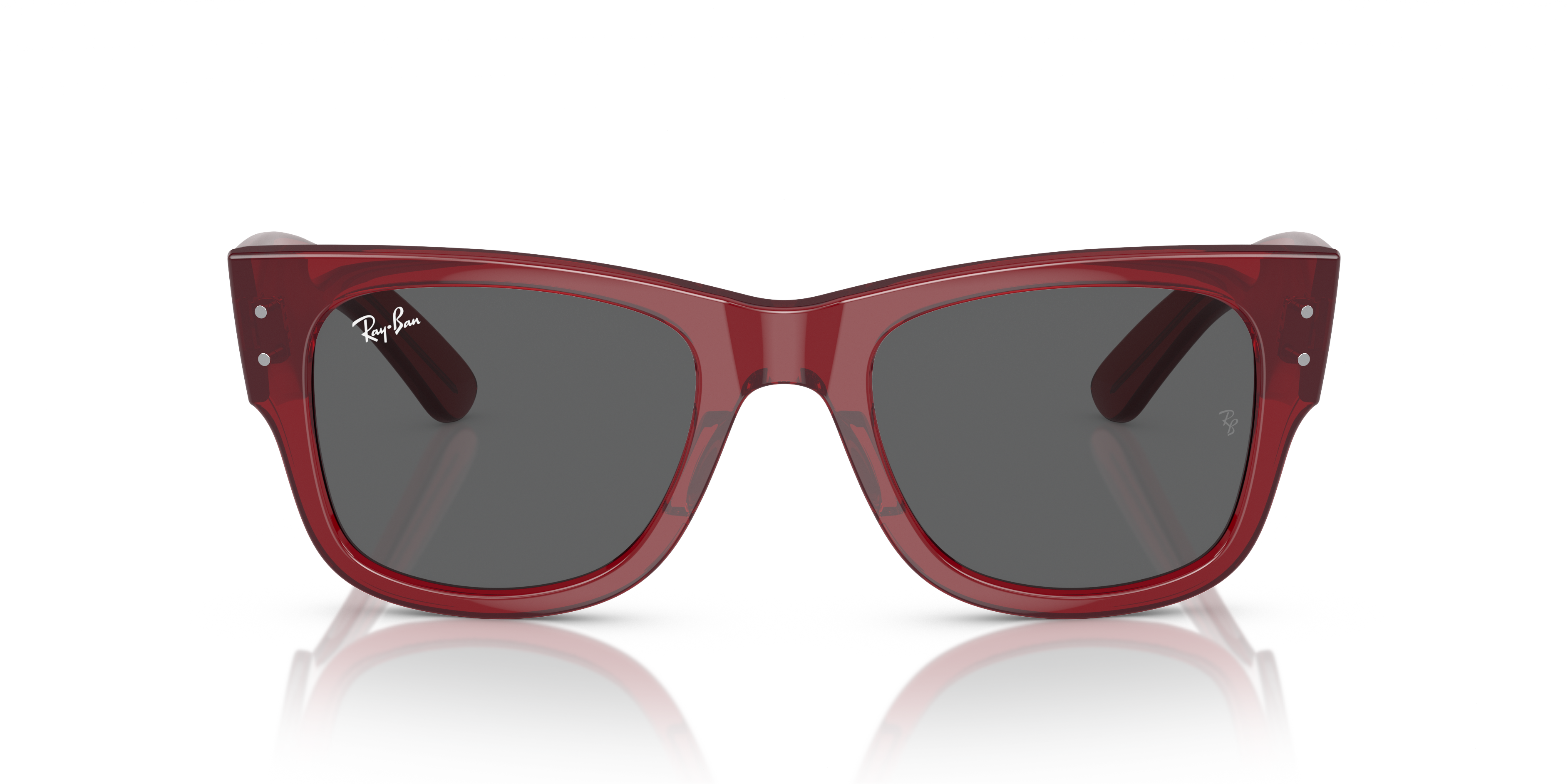 サングラス \u005ereclow^ RC BANBU SUNGLASS RED MEGA WAYFARER BIO-BASED Sunglasses in Transparent Red and