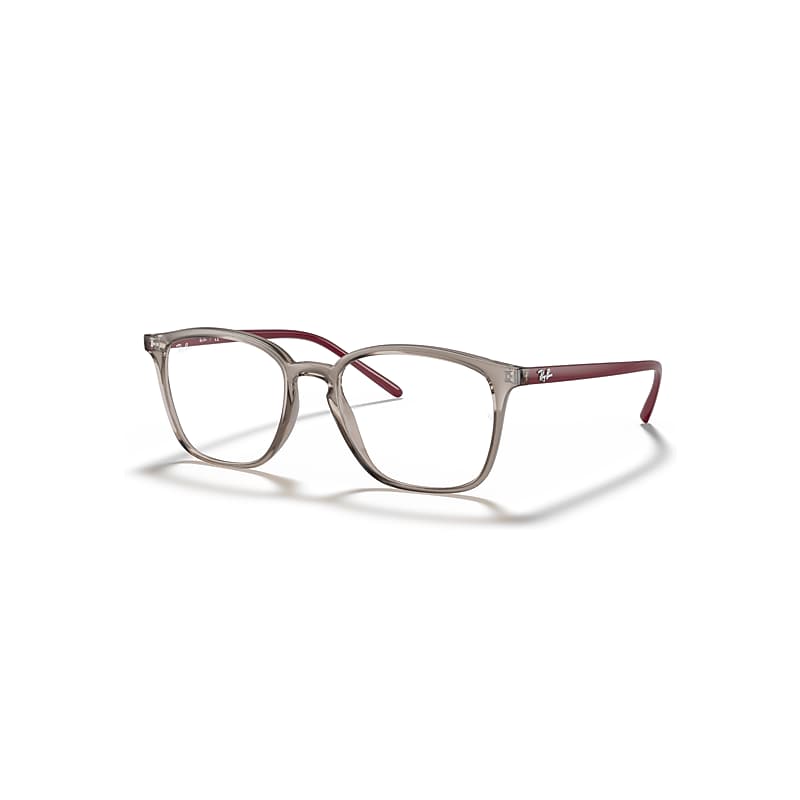 Ray-Ban Eyeglasses Unisex Rb7185 - Bordeaux Frame Clear Lenses Polarized 52-18
