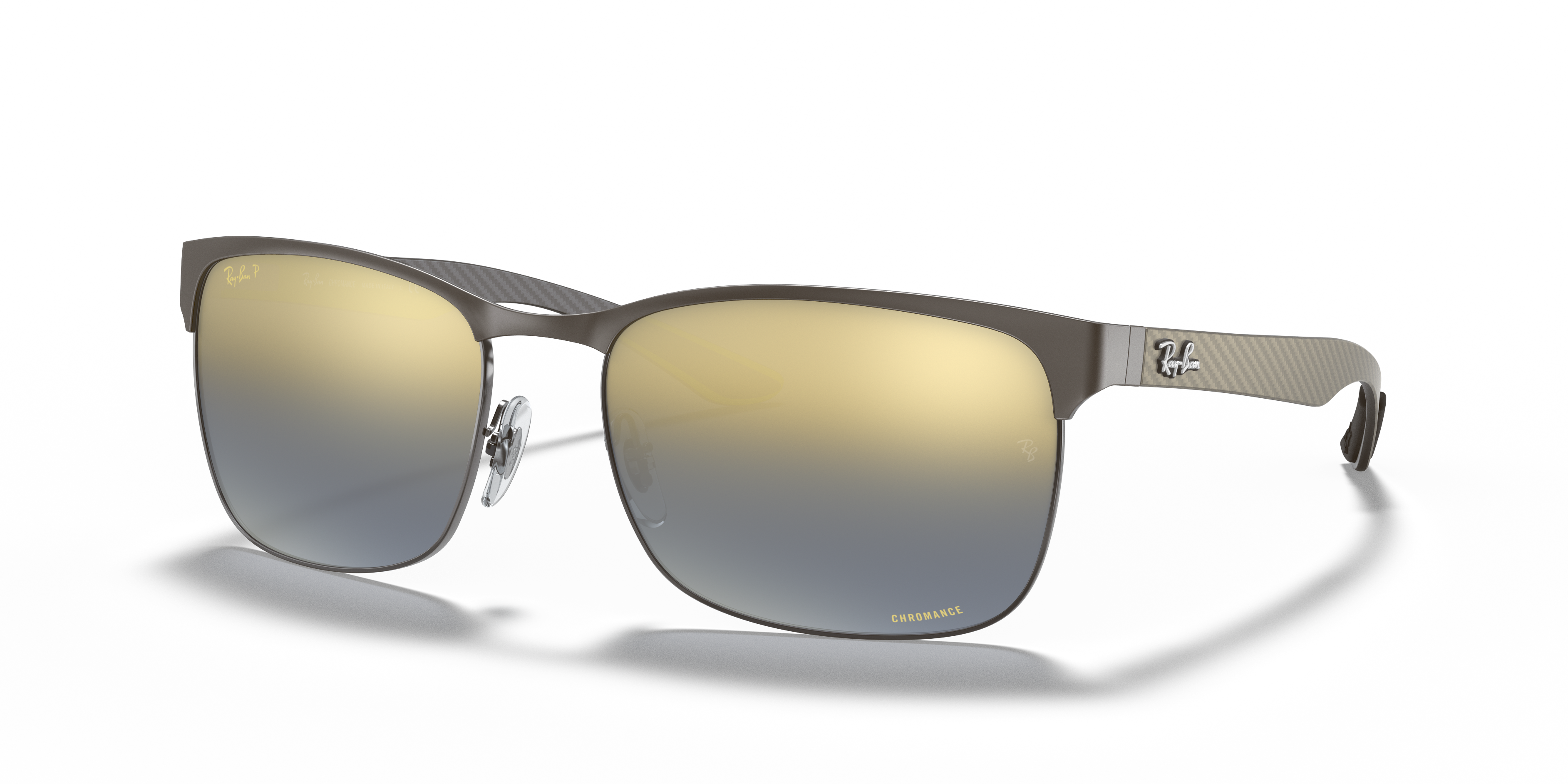 Ray-BanRB8319CH CHROMANCE偏光カーボンフレームITALY RB8319CH CHROMANCE Sunglasses in Gunmetal and Blue
