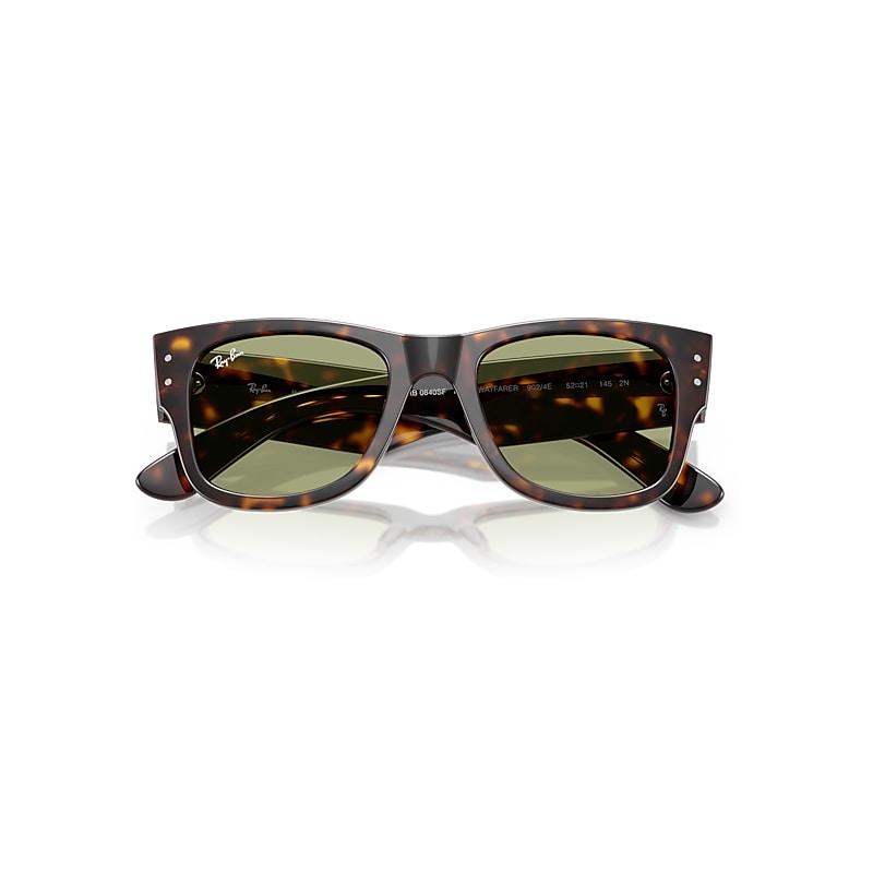 Ray Ban Mega Wayfarer Summer Capsule Sunglasses Havana Frame Green Lenses 52-21 In Havana