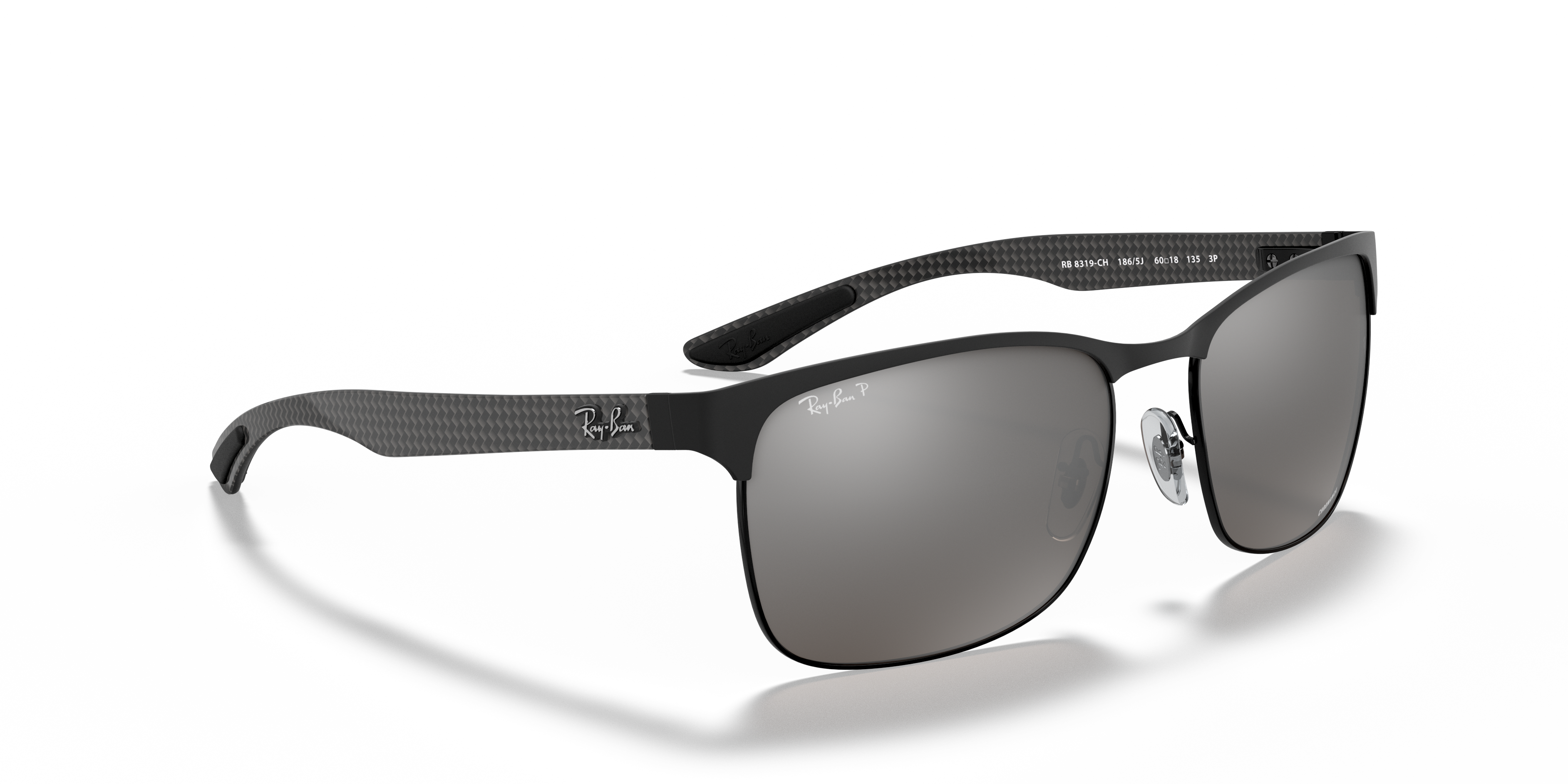Ray-BanRB8319CH CHROMANCE偏光カーボンフレームITALY RB8319CH CHROMANCE Sunglasses in Black and Silver - RB8319CH