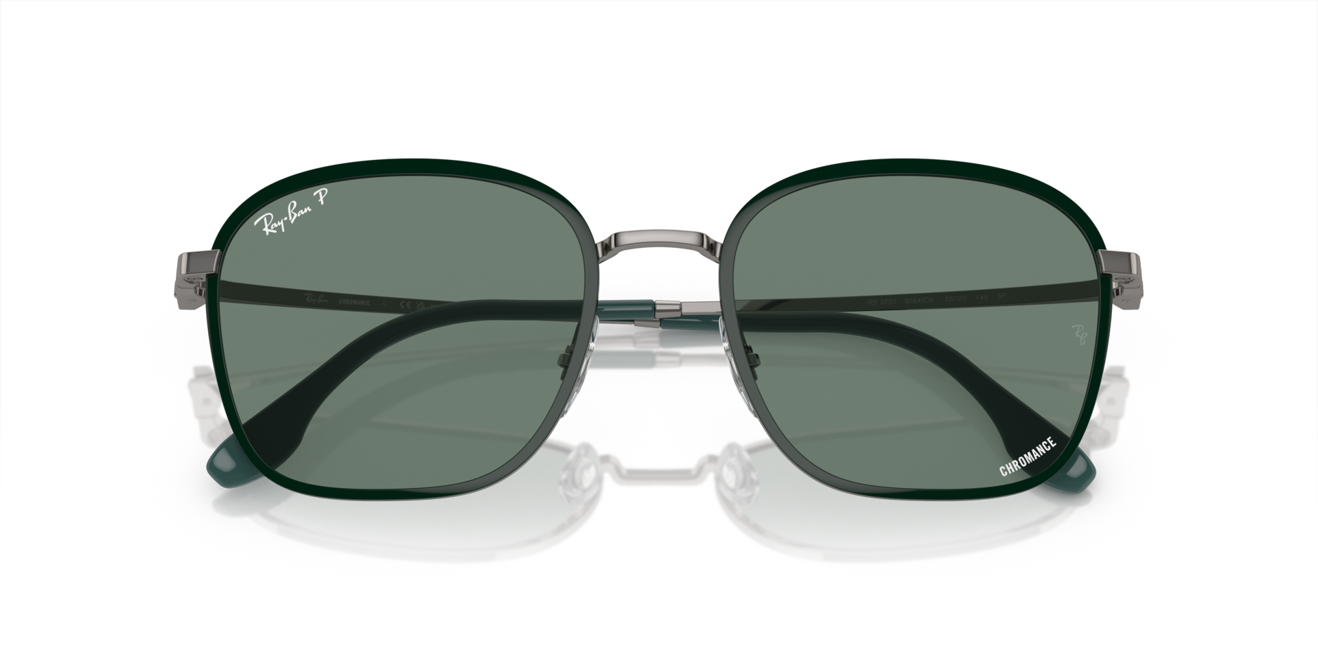 RB3720 Sunglasses in Green On Gunmetal and Grey - RB3720 