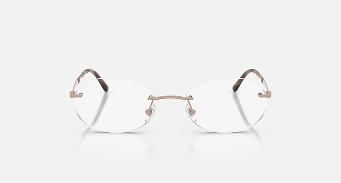 Ray-Ban Eyeglasses Unisex Rb3767v Optics Prescription - Light Pink Frame Clear Lenses 52-18 Polarized