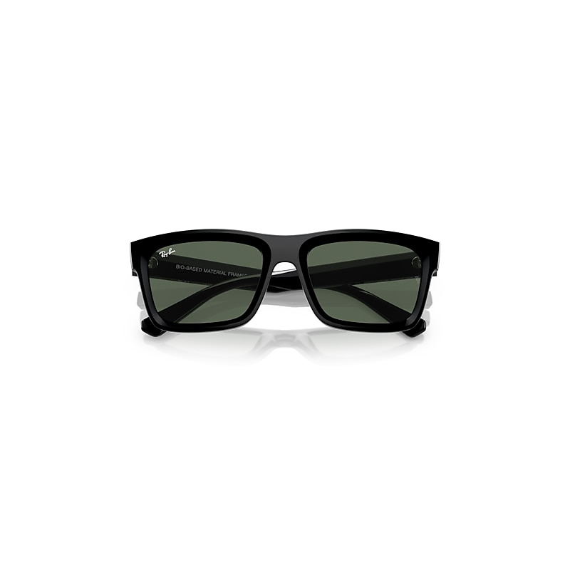 Ray-Ban Warren Bio-based Sunglasses Black Frame Green Lenses 54-20