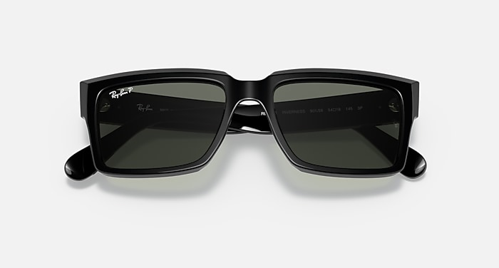 Ray-Ban Sunglasses Unisex Inverness - Black Frame Green Lenses 54-18 Polarized