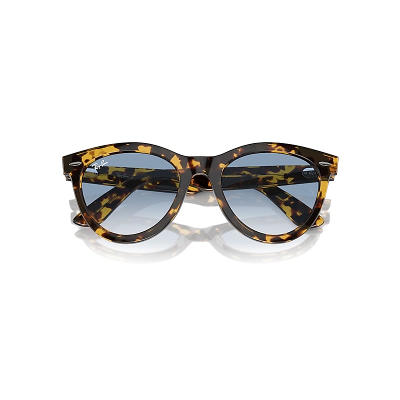 Ray-Ban Wayfarer Way Sunglasses Yellow Havana Frame Blue Lenses 54-21