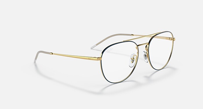 RB6414 OPTICS Eyeglasses with Blue On Gold Frame - RB6414