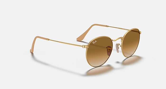 ROUND METAL Sunglasses in Gold and Light Brown Gradient  display picture 2