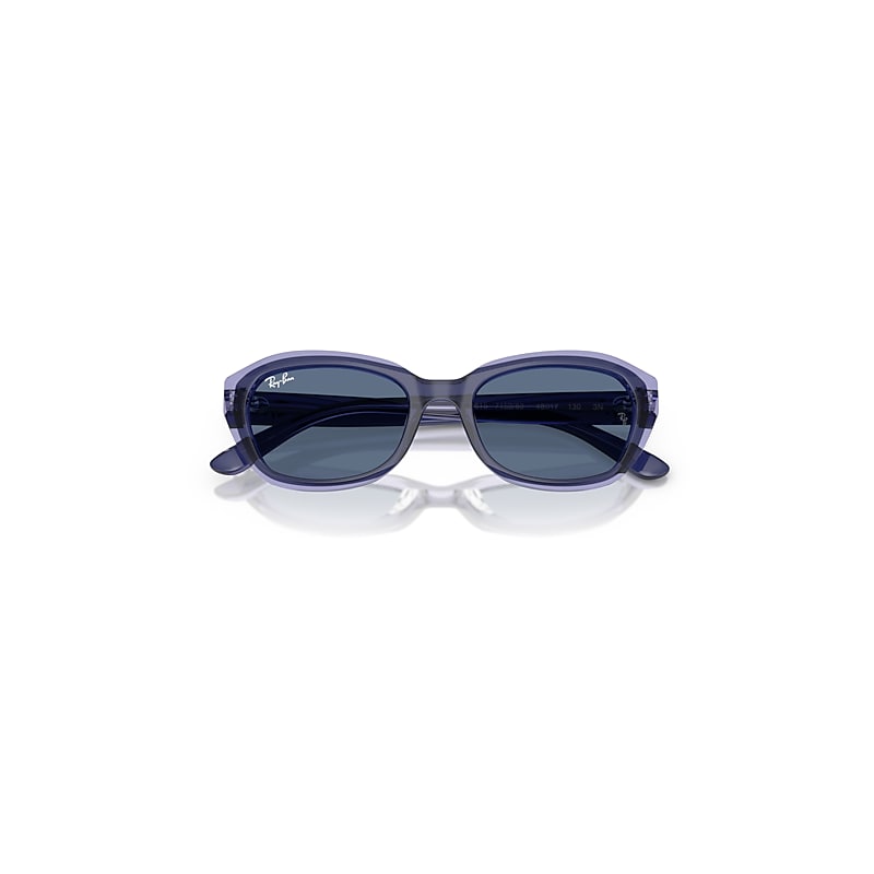 Ray-Ban State Street Kids Sunglasses Top Violet On Transparent Violet Frame Blue Lenses 48-17