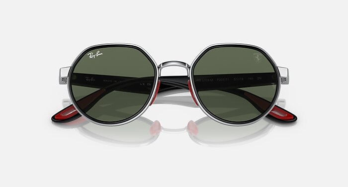 Ray-Ban Sunglasses Unisex Rb3703m Scuderia Ferrari Collection - Black Frame Green Lenses 51-21