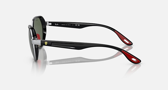 Ray-Ban Sunglasses Unisex Rb3703m Scuderia Ferrari Collection - Black Frame Green Lenses 51-21