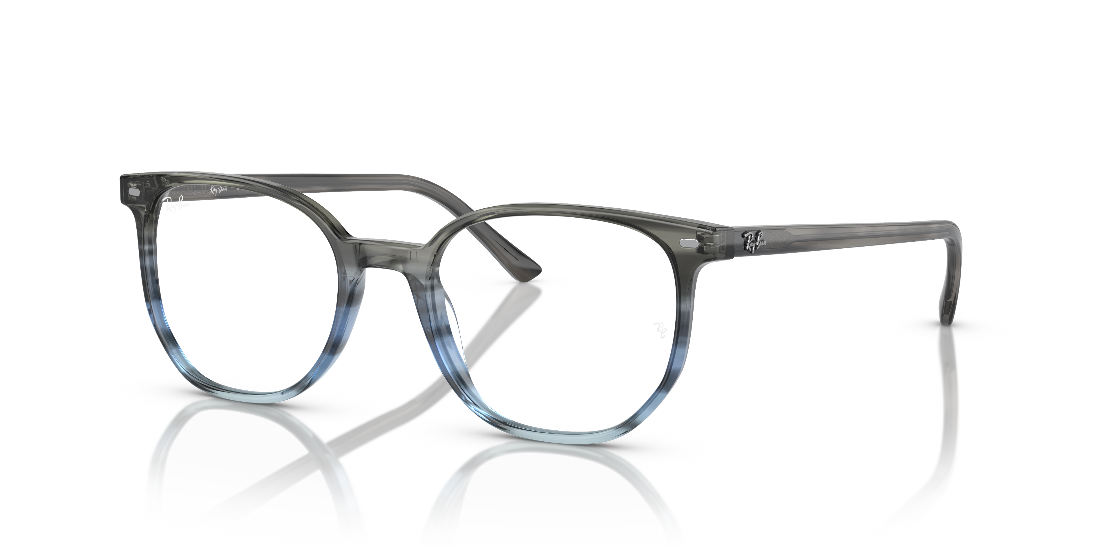 ELLIOT OPTICS Polished Striped Grey & Blue Frame Demo Lens Lenses 50-19