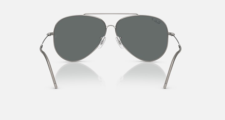 Ray-Ban Sunglasses Unisex Aviator Reverse - Gunmetal Frame Grey Lenses 62-11 Polarized