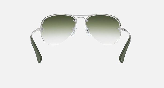 RB3449 Sunglasses in Silver and Green/Grey Gradient Mirror