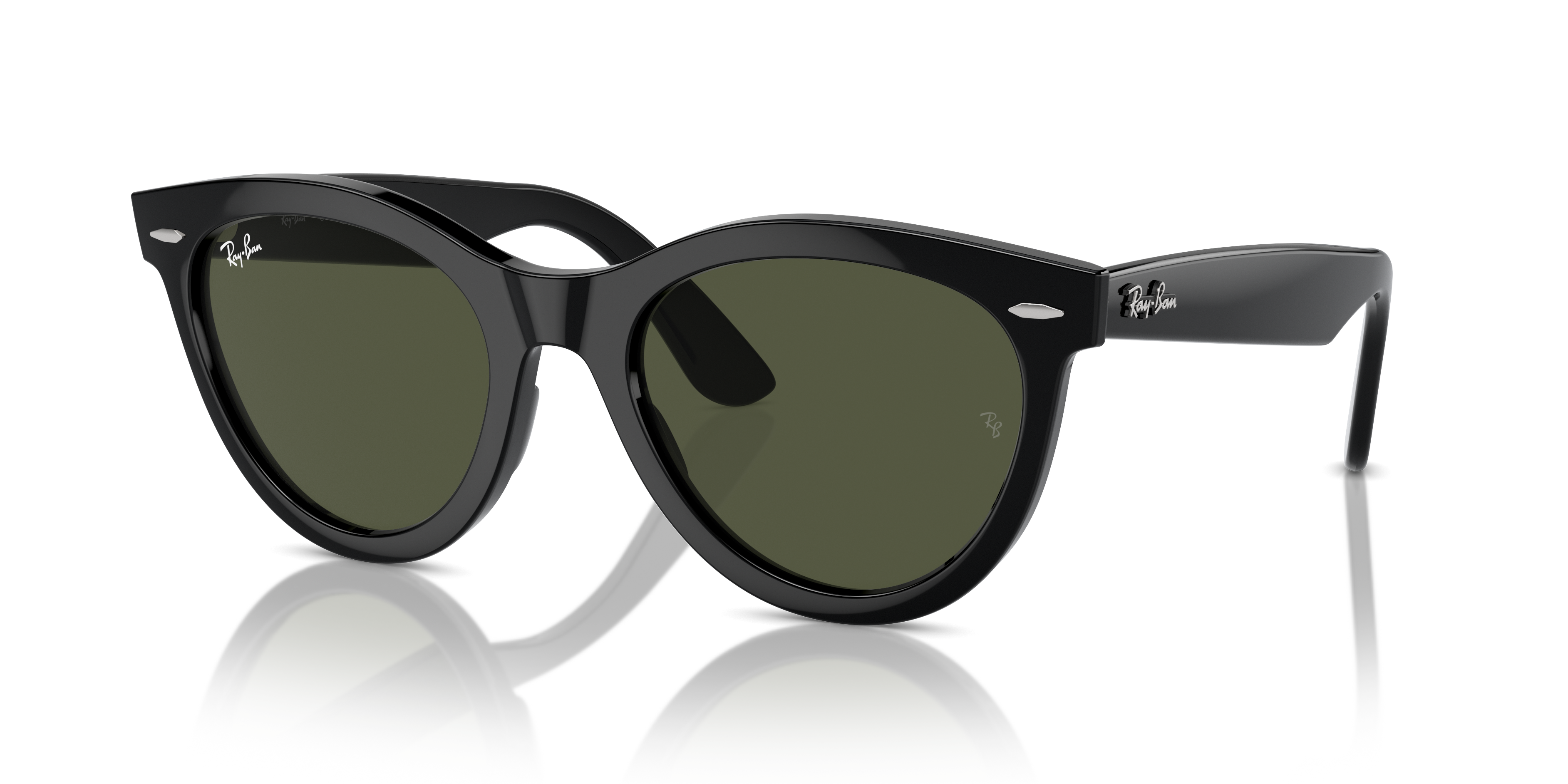 WAYFARER WAY Polished Black Frame Green Lenses 54-21