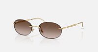 Ray-Ban Sunglasses Unisex Rb3767 - Arista Gold Frame Blue Lenses 54-18