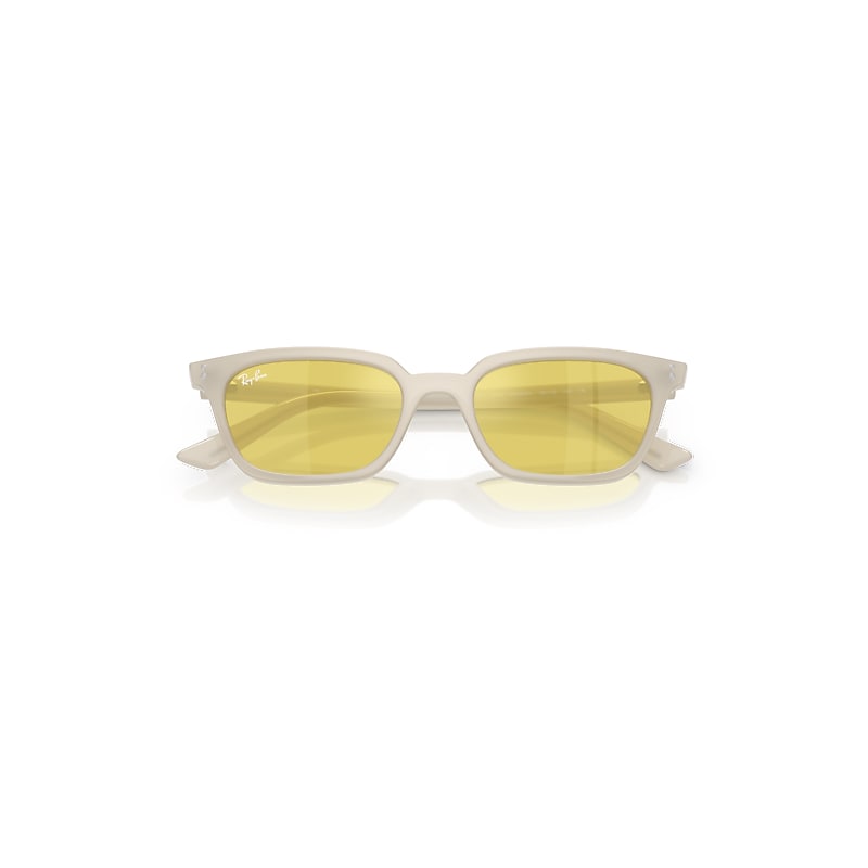 Ray Ban Zaya Bio-based Sunglasses Cloudy Warm White Frame Yellow Lenses 52-19 In Cloudy Warm White