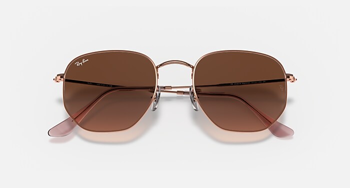 HEXAGONAL FLAT LENSES Sunglasses in Copper and Brown Gradient