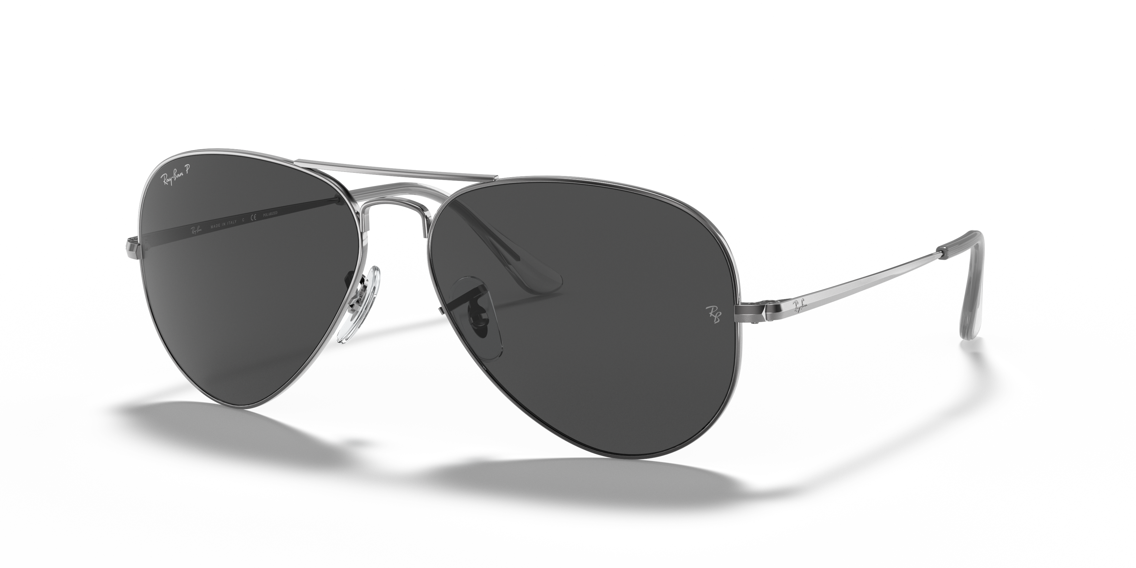 AVIATOR METAL II Polished Gunmetal Frame Black Lenses 62-14