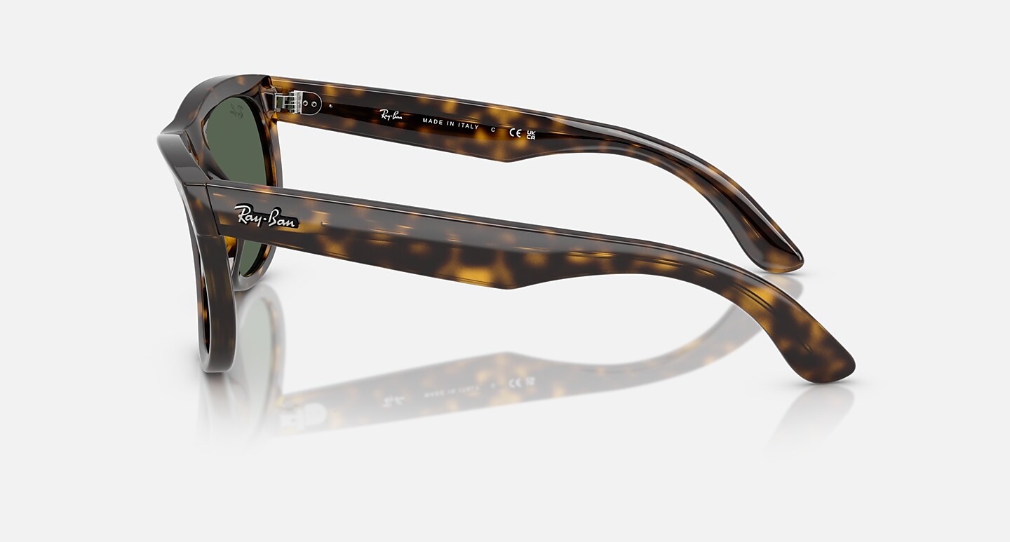 Ray-Ban Sunglasses Unisex Wayfarer Reverse - Dark Havana Frame Green Lenses 50-22