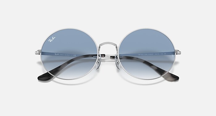 OVAL 1970 Sunglasses in Silver and Light Blue Gradient - RB1970  