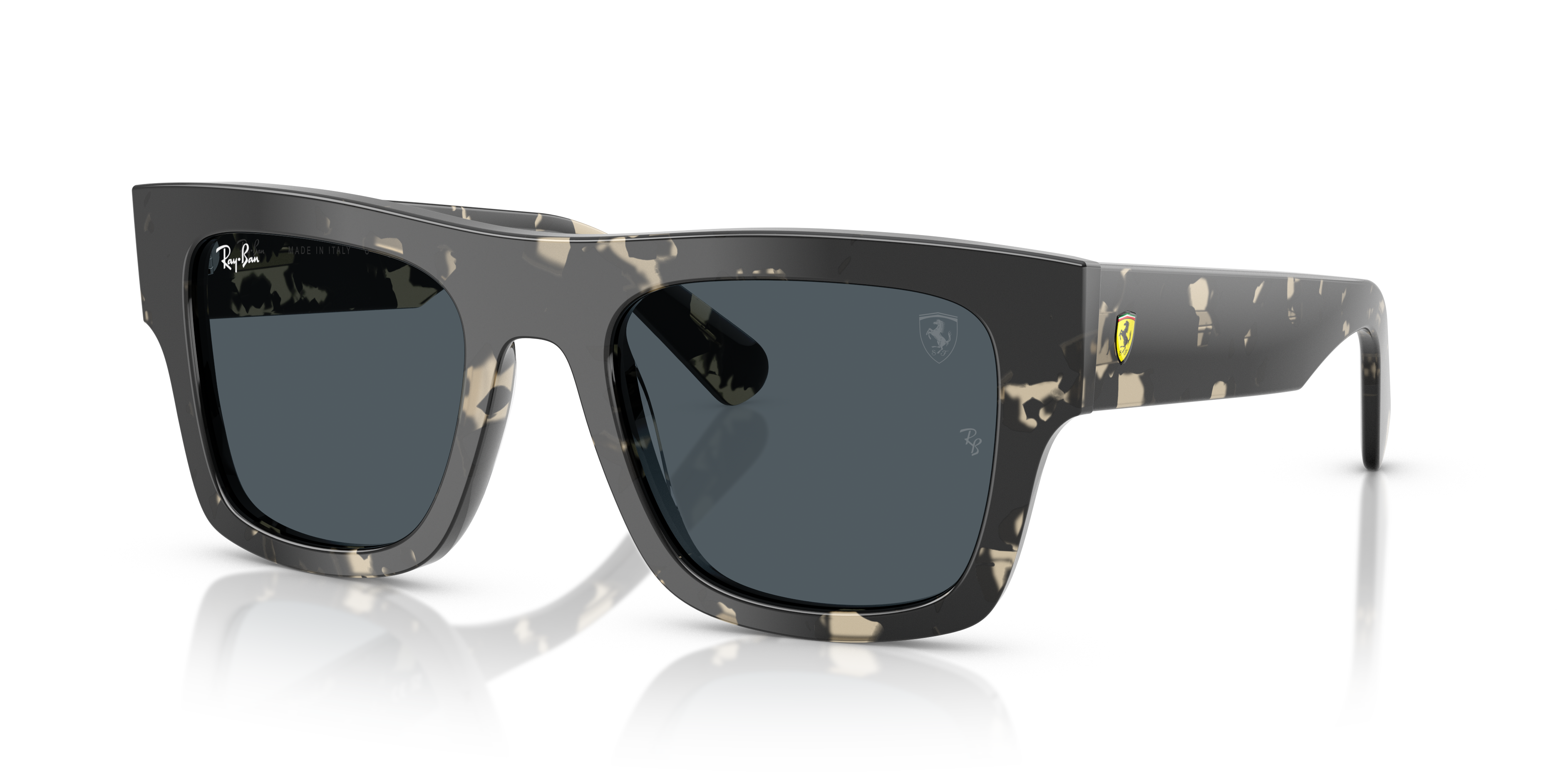 RB2217M SCUDERIA FERRARI COLLECTION Polished Grey Havana Frame Dark Grey Lenses 53-21